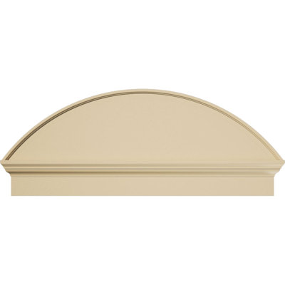 44"W x 17-7/8"H x 2-1/2"P Segment Arch Smooth Signature Urethane Combination Pediment, Primed Tan
