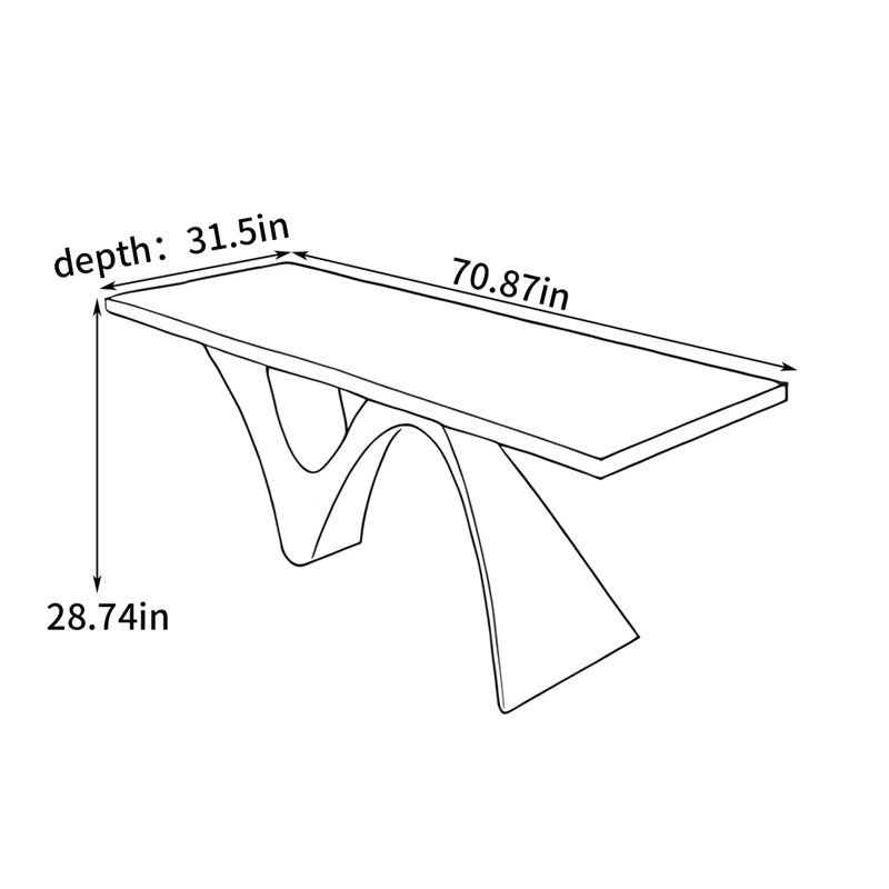 Bureau créatif et sophistiqué, H 28,74 po x l 70,87 po x P 31,5 po