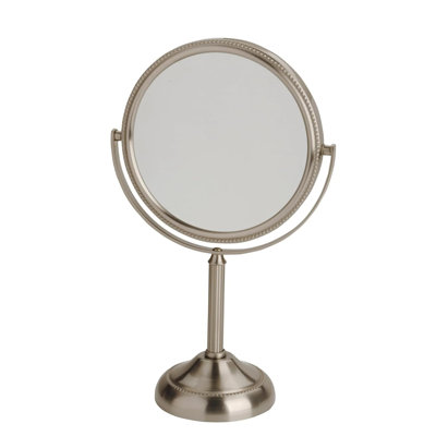 Makeup Mirror - 10X Magnification Adjustable Makeup Mirror - Portable 6-Inch Diameter Mirror With Nickel Finish