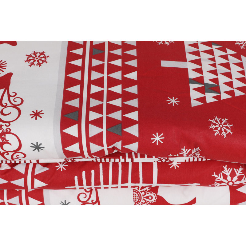 Ensemble de couvre-lit 100% coton rouge / blanc Navi