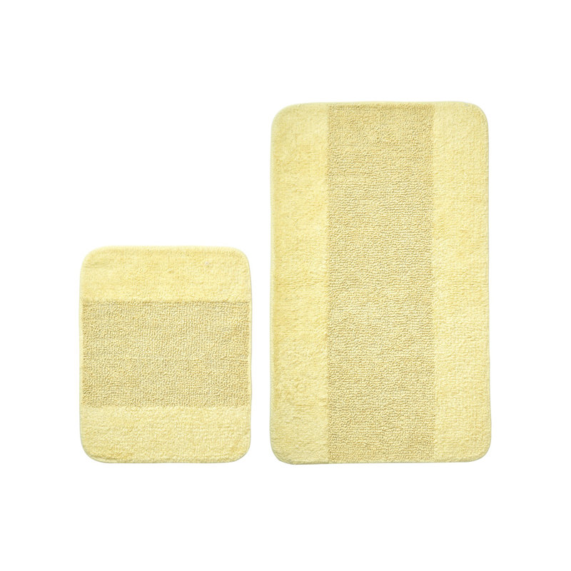 Ensemble de tapis de bain 2 pièces Gilsey, Jaune