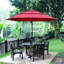 Parasol pour terrasse 9 pi 3 pi Wine Red Fonction utilisateur et bouton. Abat-jour. Dessus ventilé. . Acier robuste