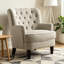 Chaise d'appoint rembourrée avec coussin moelleux Mid-Century-128598115