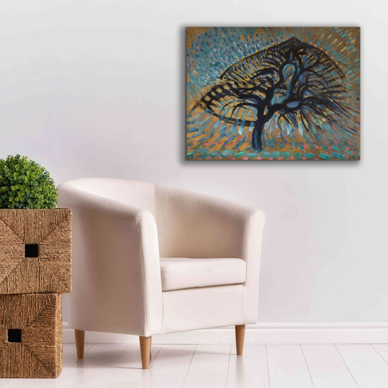 «Apple Tree, Pointillist Version 1908-1909» par Piet Mondrian, estampe numérique sur toile, H 26 po x l 34 po x P 1,5 po