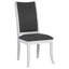 Judy Round Dining Table Set, Flared Legs, Grey Fabric, White Wood-114733162