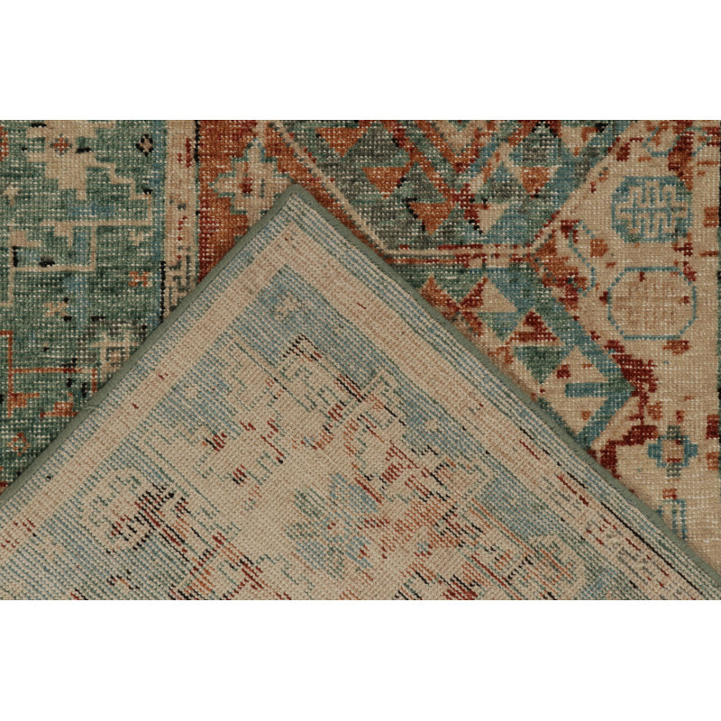 Rug & Kilim’S Distressed Rug In Rust, Beige And Teal Tribal Medallions, Rectangle 8' x 10'