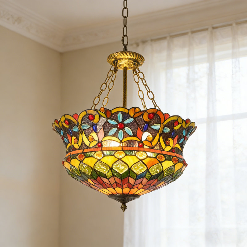 Luminaire suspendu unique à 5 lumières bronze