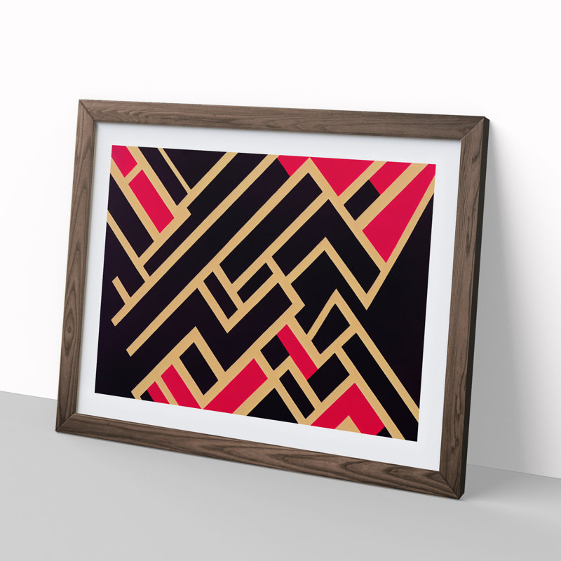 Soulful Abstract Art - Framed Print, 34cm H x 46cm W x 2cm D, Walnut