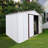Metal Garden Sheds 8Ftx6ft Outdoor Storage Sheds White+Offee-121497860-121497858