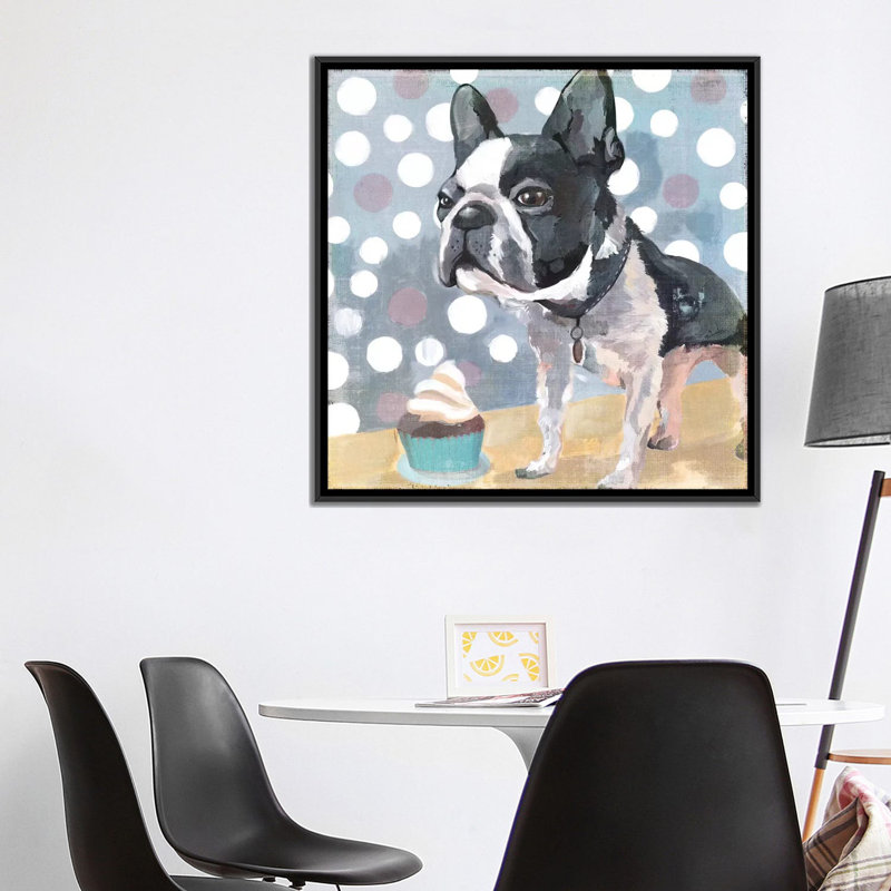 « carlin birthday », reproduction sur toile, H 18 po x l 18 po x P 1,5 po, Toile avec cadre noir, Pas de tapis