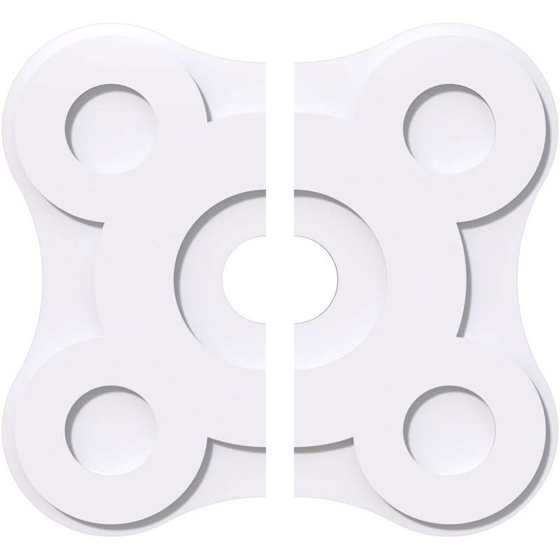 Médaillon de plafond contemporain en PVC de qualité architecturale 38 po x P 2 po x P 13 1/4 po x P 1 po