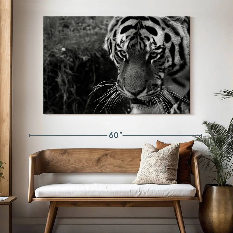 Brampt Black And White Tiger, 34'' H x 51'' W