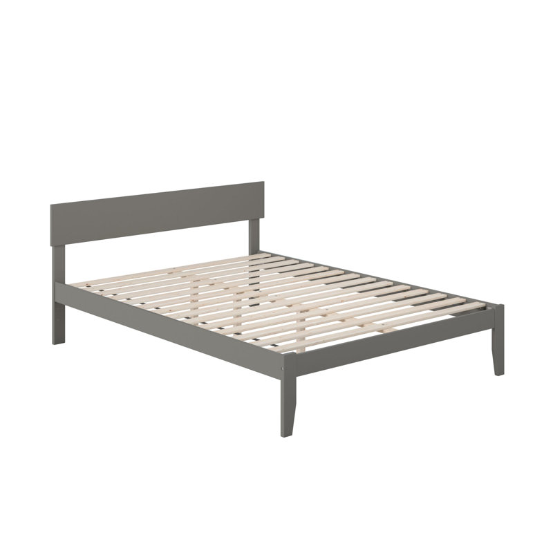 Farrah Solid Hardwood Platform Bed , Gray, Twin XL