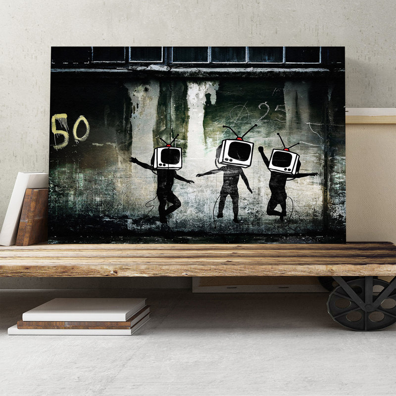 Banksy - Wrapped Canvas Print, 70cm H x 100cm W