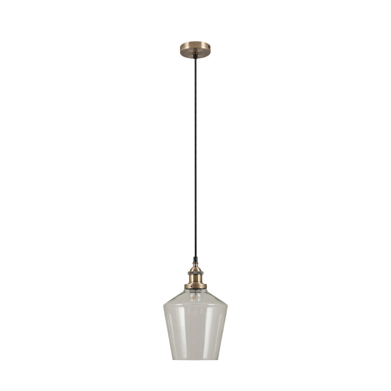 Motour 1 - Light Dome Pendant, Clear, Antique Brass