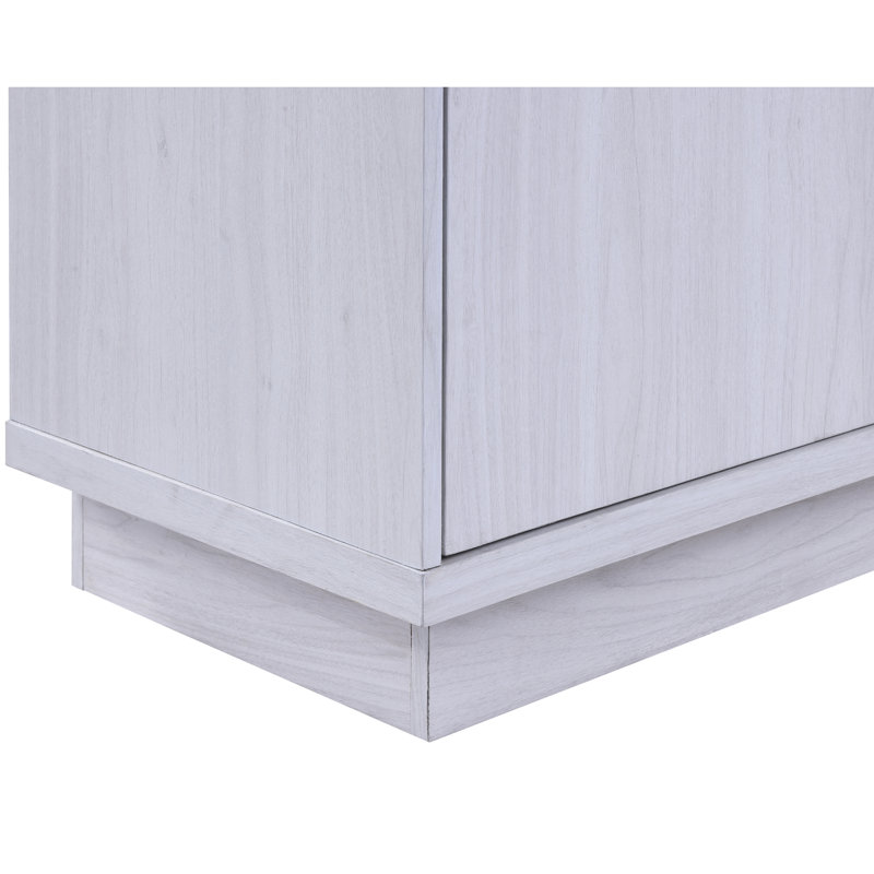 70-Inch Wide White Walnut Finish Fireplace Console For Large Tvs, Heater, Multiple Color Settings, 3 Shelves And 2 Storage Cabinets Tv Stand, Flame Colors, Open