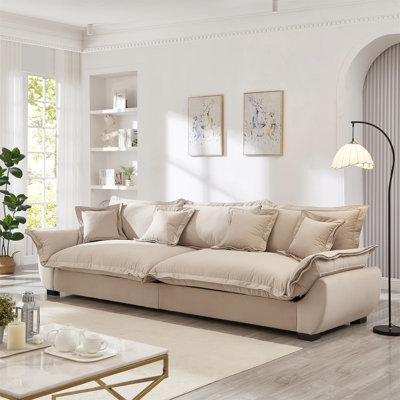 Canapé modulaire modulaire, canapé de style voilier avec rangement, dossier amovible, canapé moderne à assise profonde avec coussins décoratifs pour le salon