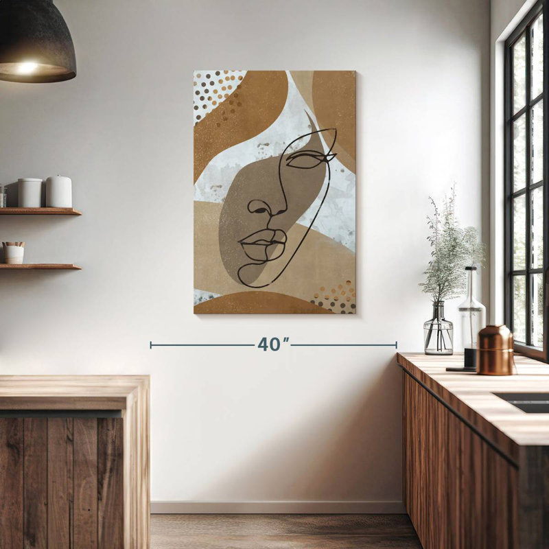 Portrait de femme bohème minimaliste, H 39 po x l 26 po
