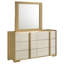 Commode 6 tiroirs avec miroir Naturel