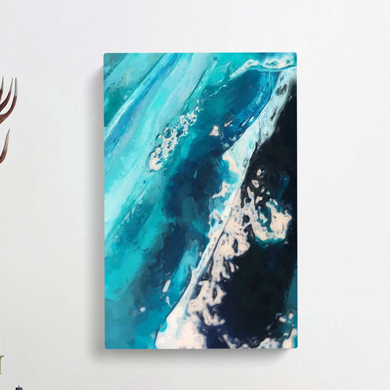 The Falling Blue In Abstract - Wrapped Canvas, 91cm H x 60cm W x 3cm D