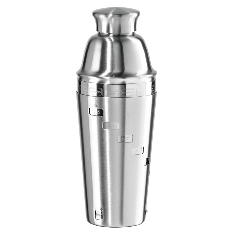 Stainless Steel Dial-A-Drink Cocktail Shaker with Recipes