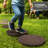  4 Pack 18x18" Cracked Log Round Decorative Stepping Stones, Brown