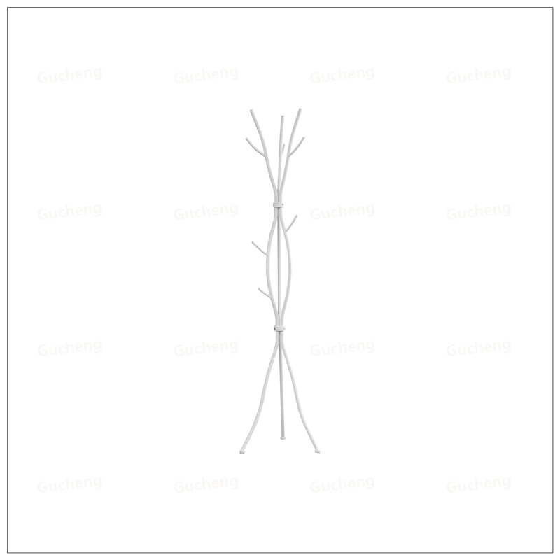 Contemporary Metal Hall Tree With 11 Hooks, Free Standing, Ideal For Entryway And Bedroom Organization, White