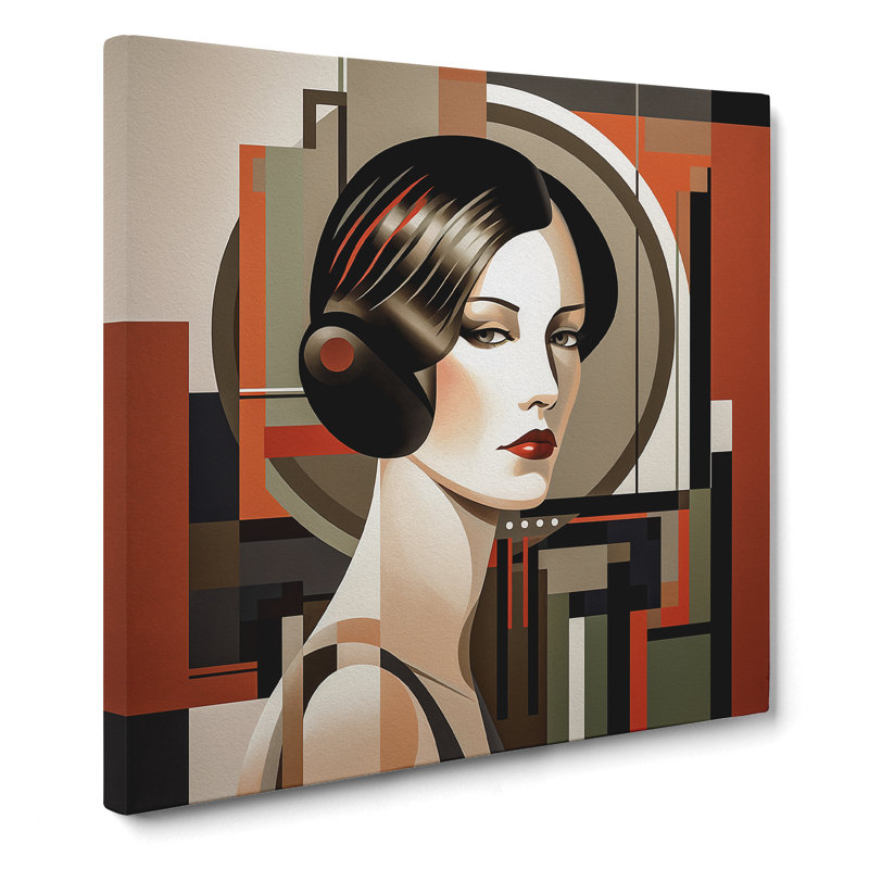 Art Deco Woman Bauhaus No.4 - No Frame Print, 50cm H x 50cm W x 3cm D