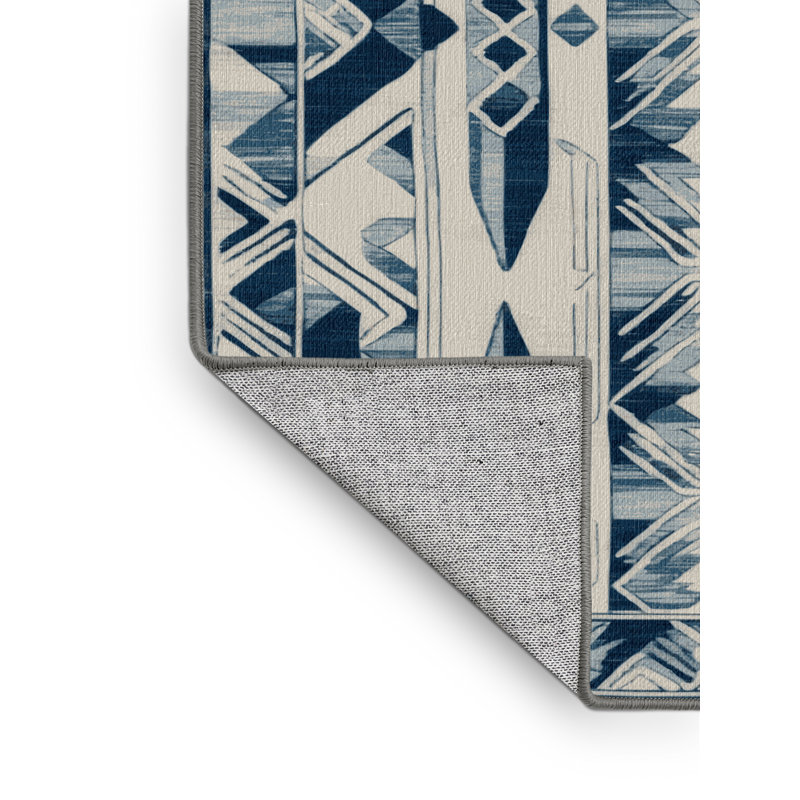 Machine Washable Art Deco Gray Area Rug, Round 4'