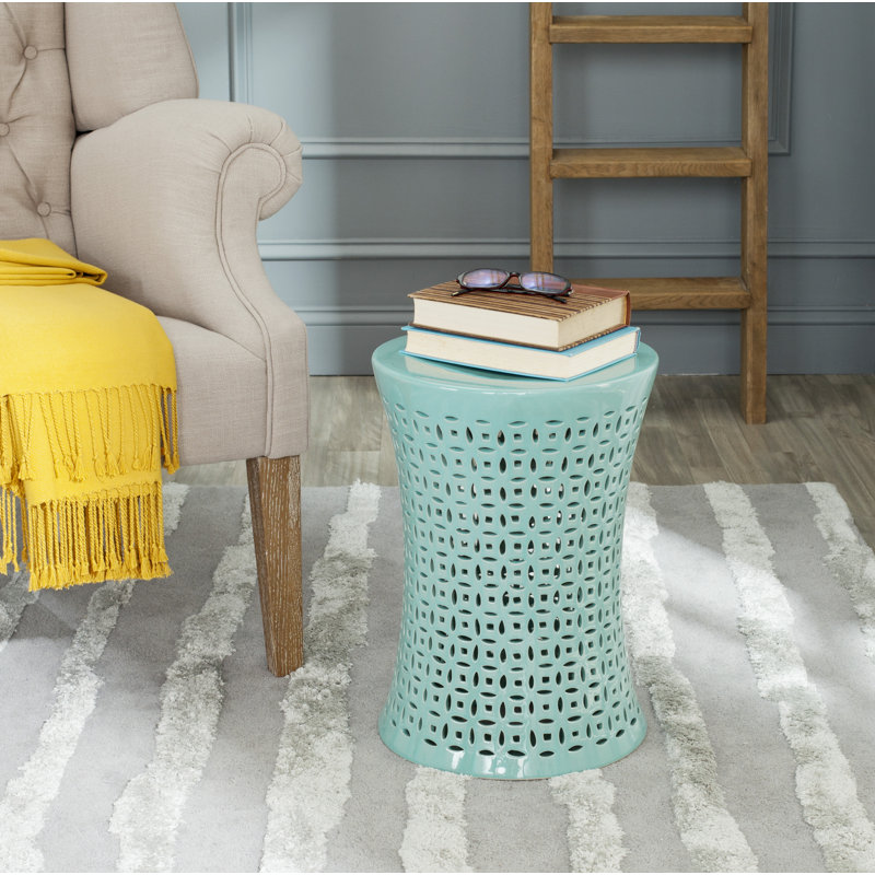 Tabouret de jardin en céramique Alondo, Bleu pâle