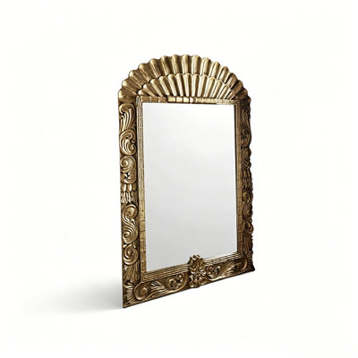 French Light Luxury Wood Carved Full Length Mirror Wall Mount Freestanding
