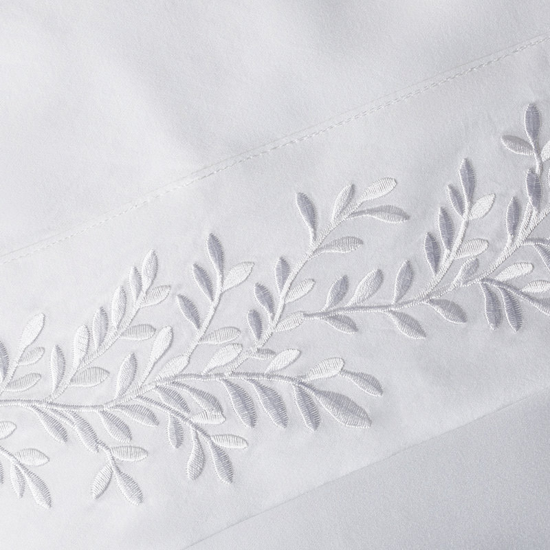 Canberra Floral Sheet Set, Queen Sheet Set with 2 Pillowcases, White