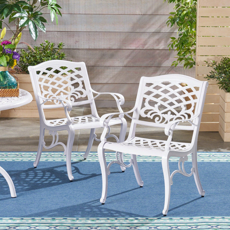 Chaise avec accoudoirs PHOENIX (ensemble de 2), Blanc