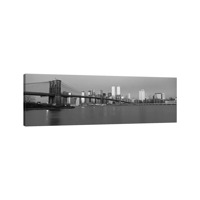 New York Skyline Cityscape - Wrapped Canvas Panoramic Print, 30.48 cm H x 91.44 cm W x 1.91 cm D