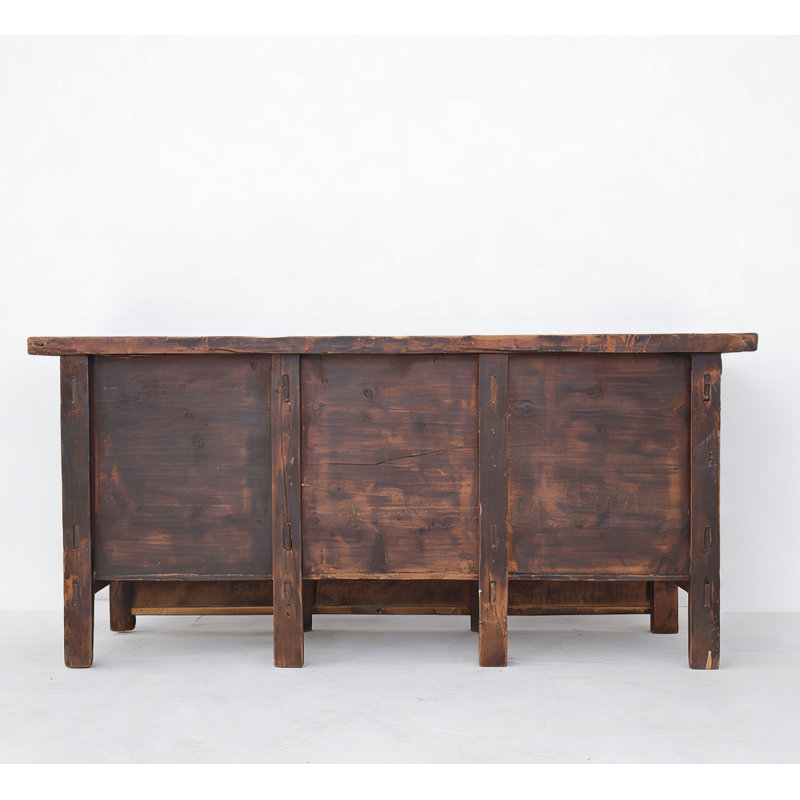 Late 19th Century Hand-Painted Botanical Mural Buffet