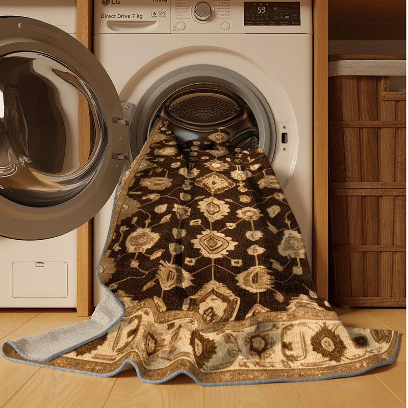 Tapis brun lavable à la machine, Rectangle 2 pi x 3 pi