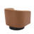 Applewold Upholstered Brown Faux Leather Swivel Barrel Chair with Solid Wood Base-145705020