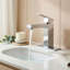 Robinet pour salle de bain à poignée simple en laiton massif, robinet de salle de bain à un trou avec bonde et plaque de pont-82959764