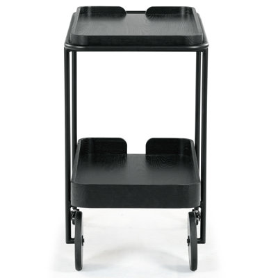 Malek Wood 2 Shelf Bar Cart