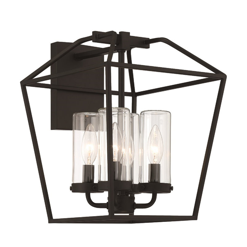 Bastille 4-Light Outdoor Wall Sconce, Black