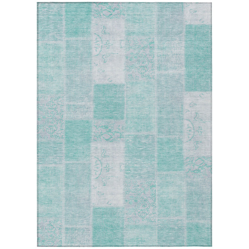 Patchwork Indoor / Outdoor Rug, Rectangle 10' x 14'