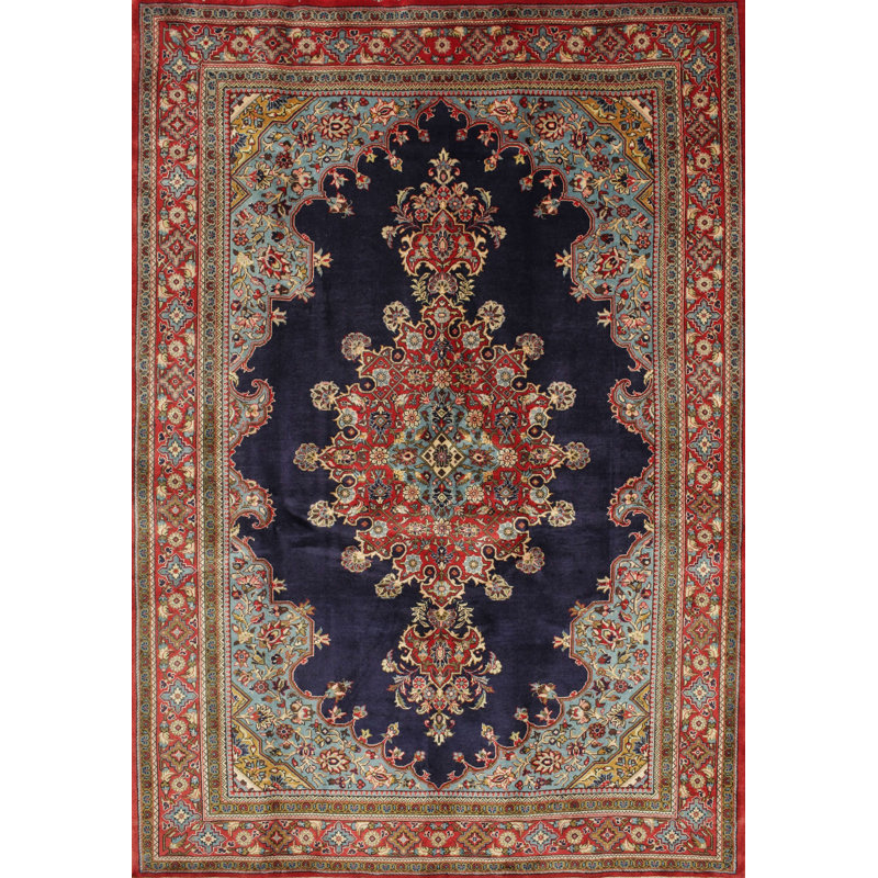 Tapis traditionnel bleu / brun, Rectangle 2 pi x 3 pi