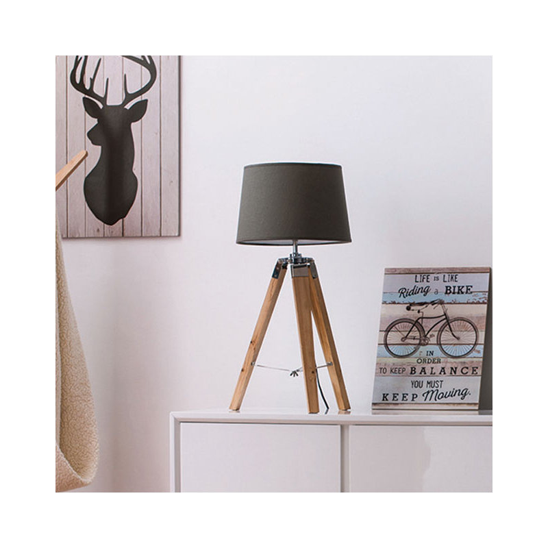 Solid Wood Tripod Lamp