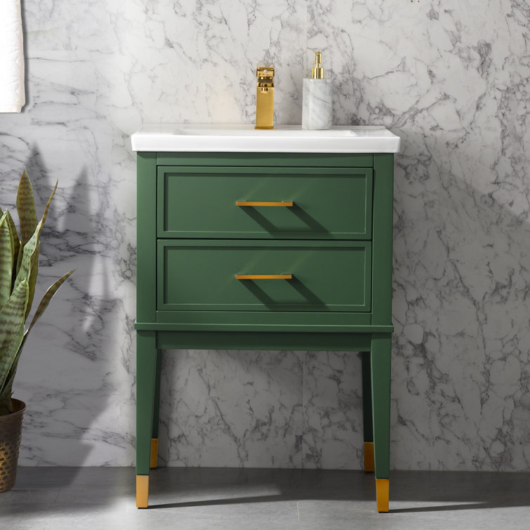 Deon 24'' Single Bathroom Vanity with Porcelain Top