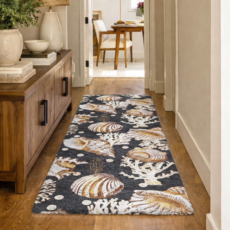 Tapis à poil long de qualité supérieure lavable à la machine Dream ADS185, Minuit minuit, 8 pi x 10 pi