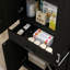 Grand garde-manger autoportant moderne 71 po, rangement de grande capacité avec tiroir et tablettes réglables, 2 armoires à deux portes, noir vieilli, multi-espace