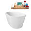 59" Streamline Soaking Glossy White Freestanding Tub and Tray With Internal Drain-101413290