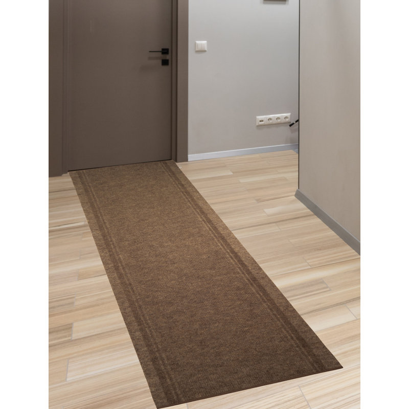 Tapis beige antidérapant intérieur / extérieur Tracker, Tapis de couloir 2 pi 2 po x 26 pi