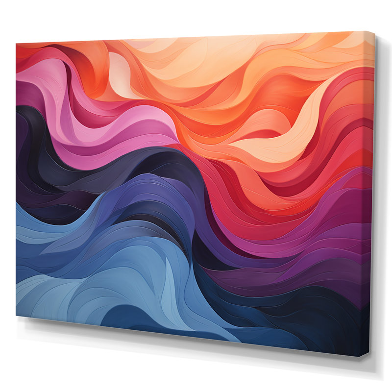 «Colorful Ripple Harmony Elegance II», reproduction d'art murale abstraite, Toile tendue, H 24 po x l 32 po x P 1 po