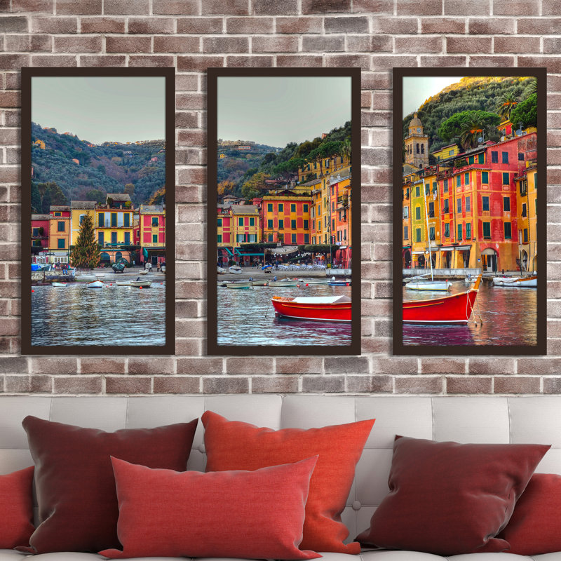 «Portofino, Italy II», ensemble de 3 reproductions de photos sur plastique, H 25,5 po x l 40,5 po x P 1 po